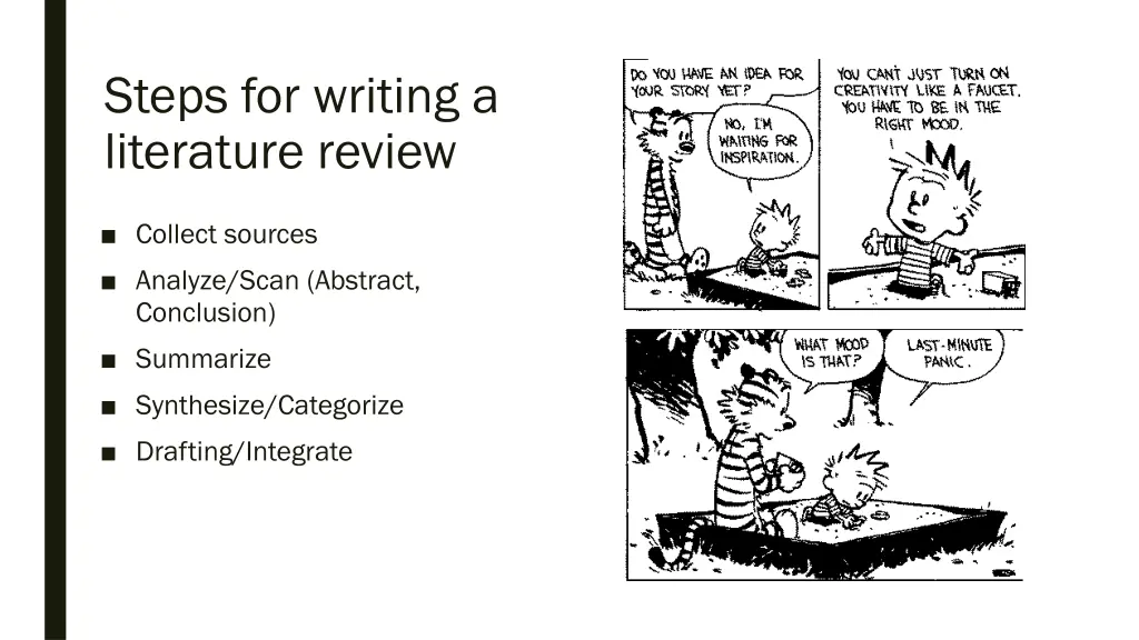 steps for writing a literature review