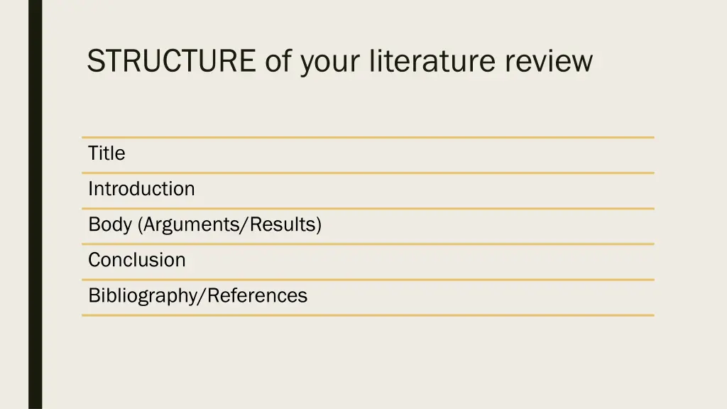 structure of your literature review