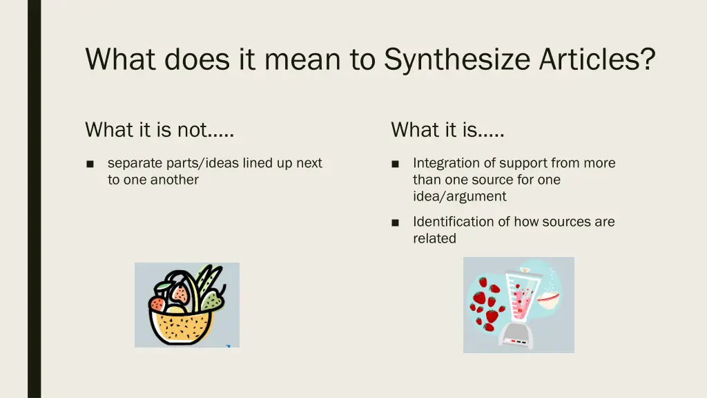 what does it mean to synthesize articles