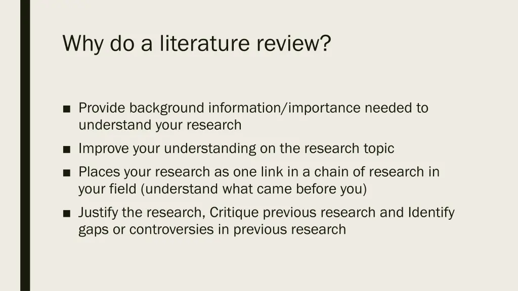 why do a literature review