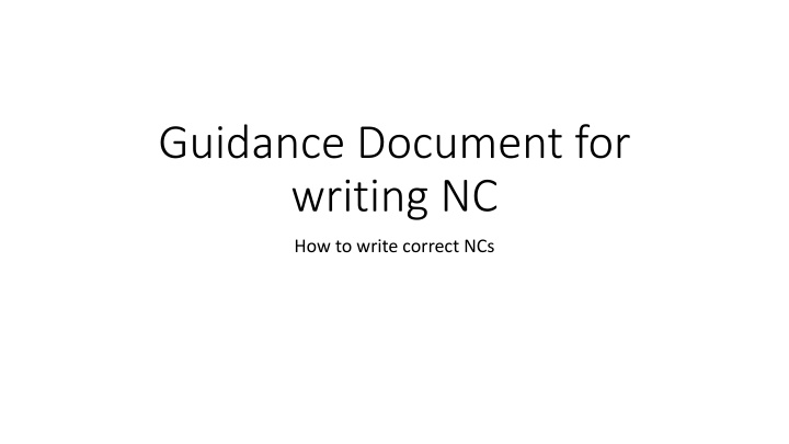 guidance document for writing nc