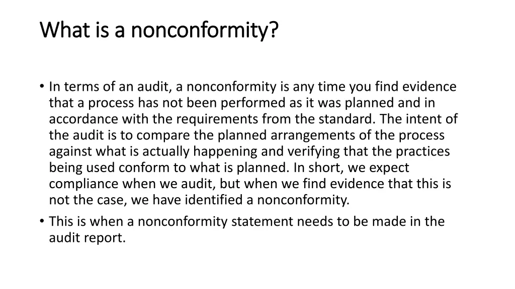 what is a nonconformity what is a nonconformity