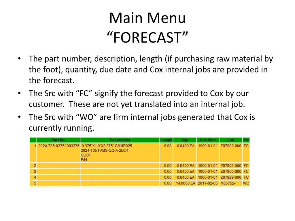 main menu forecast