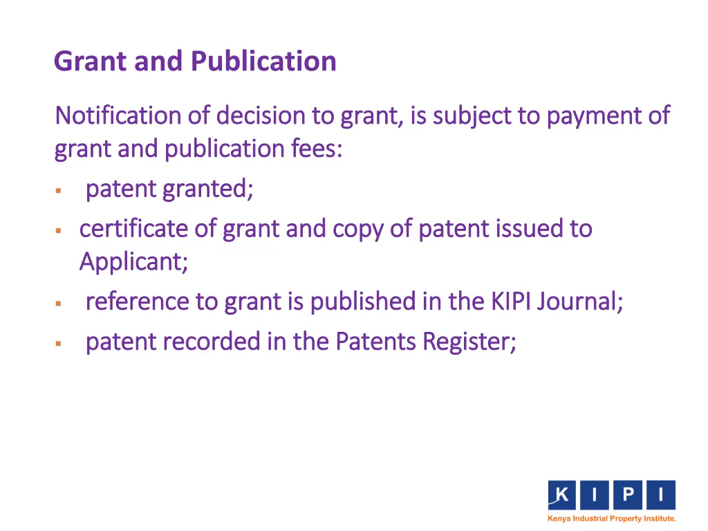 grant and publication