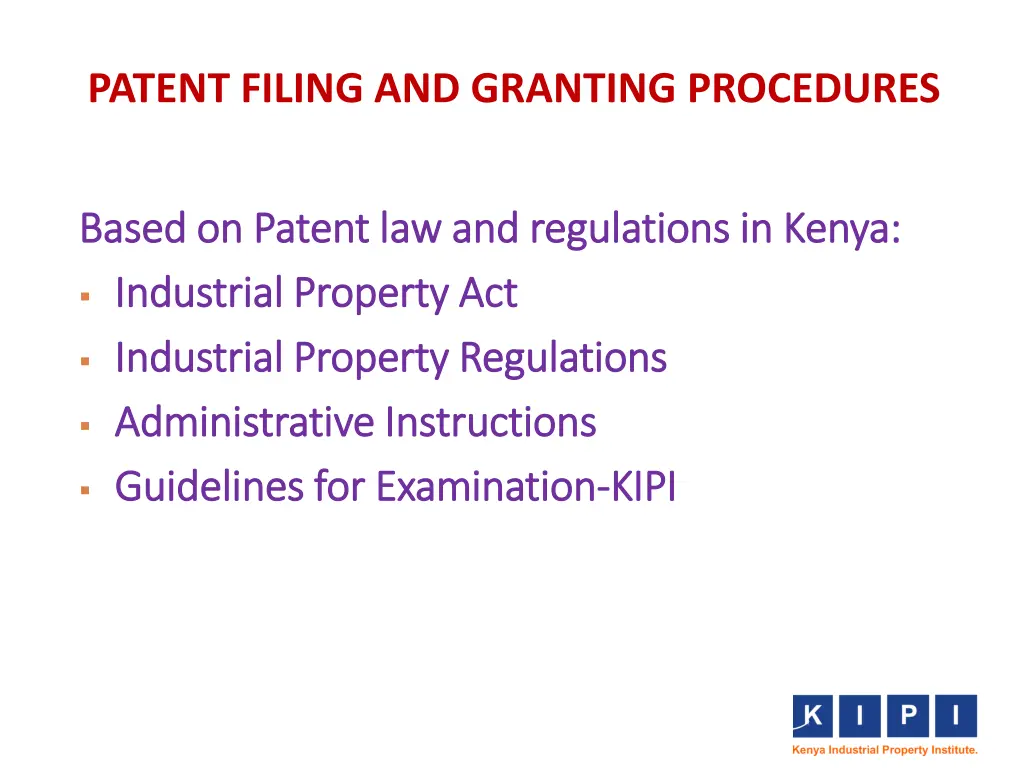 patent filing and granting procedures