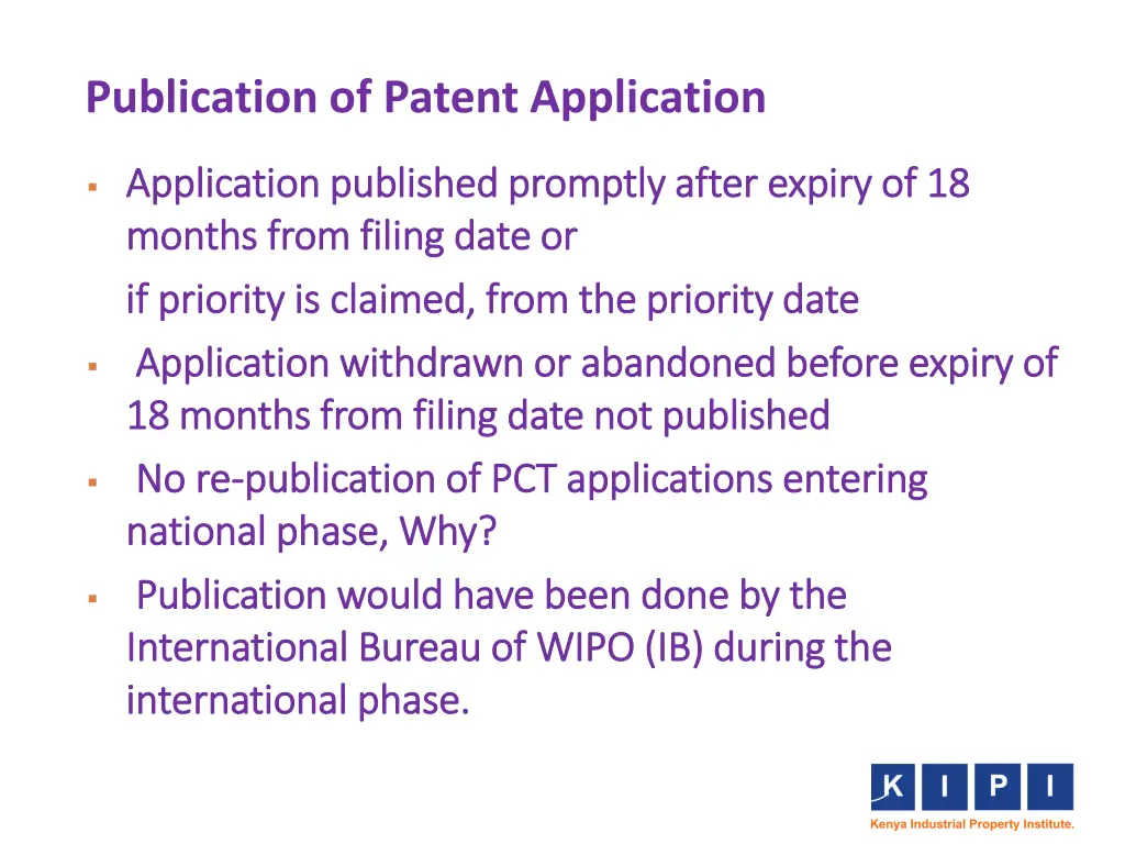 publication of patent application