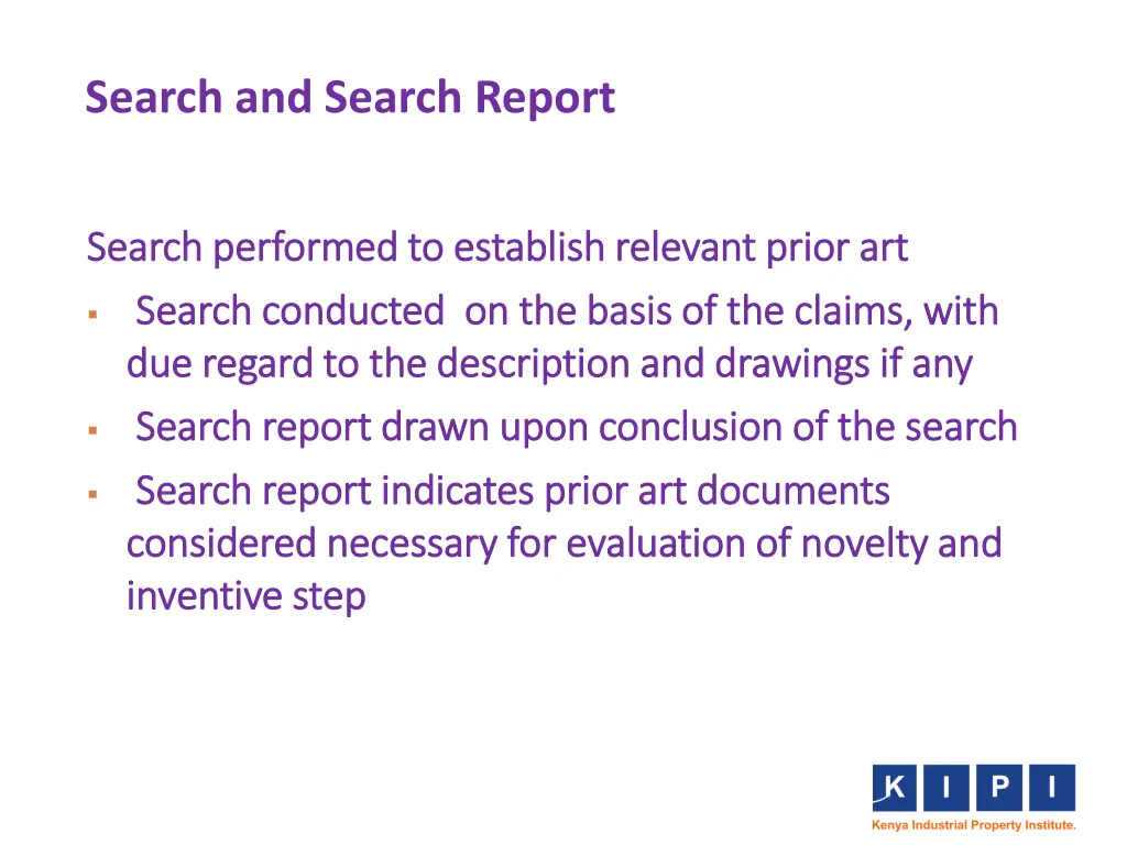 search and search report