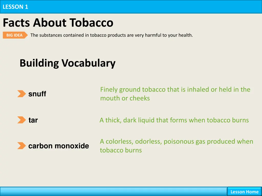 lesson 1 facts about tobacco 1