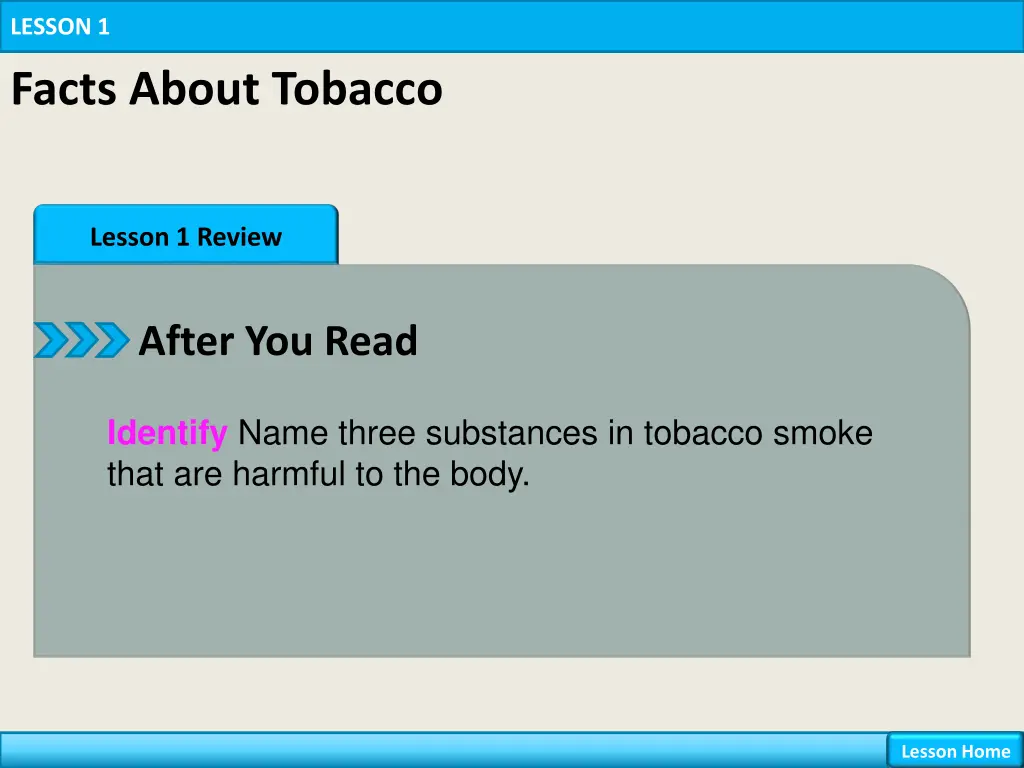 lesson 1 facts about tobacco 13