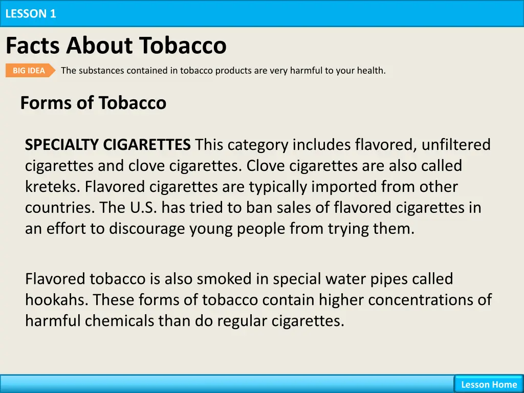 lesson 1 facts about tobacco 5