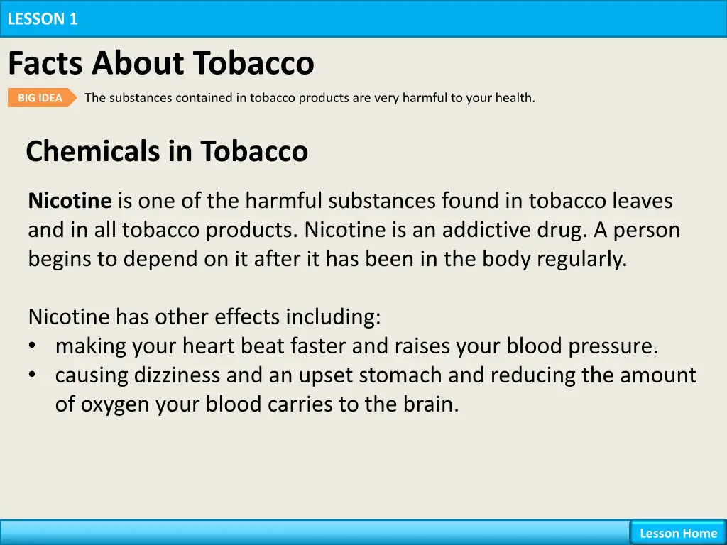 lesson 1 facts about tobacco 8