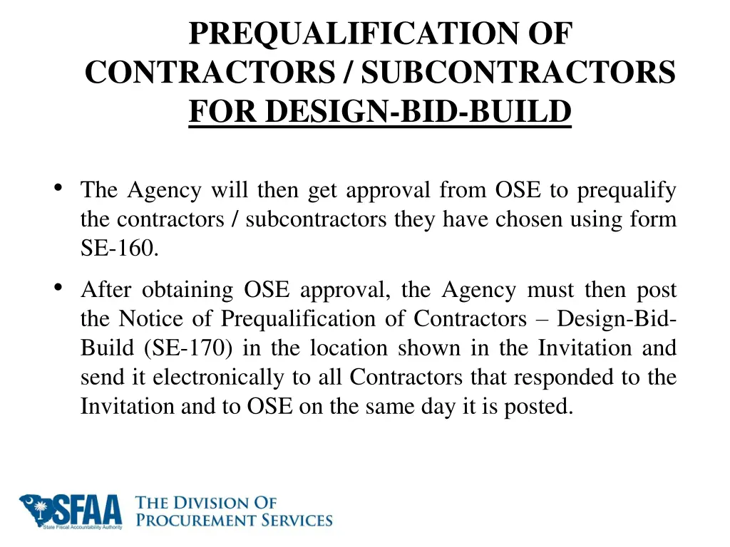 prequalification of contractors subcontractors 8