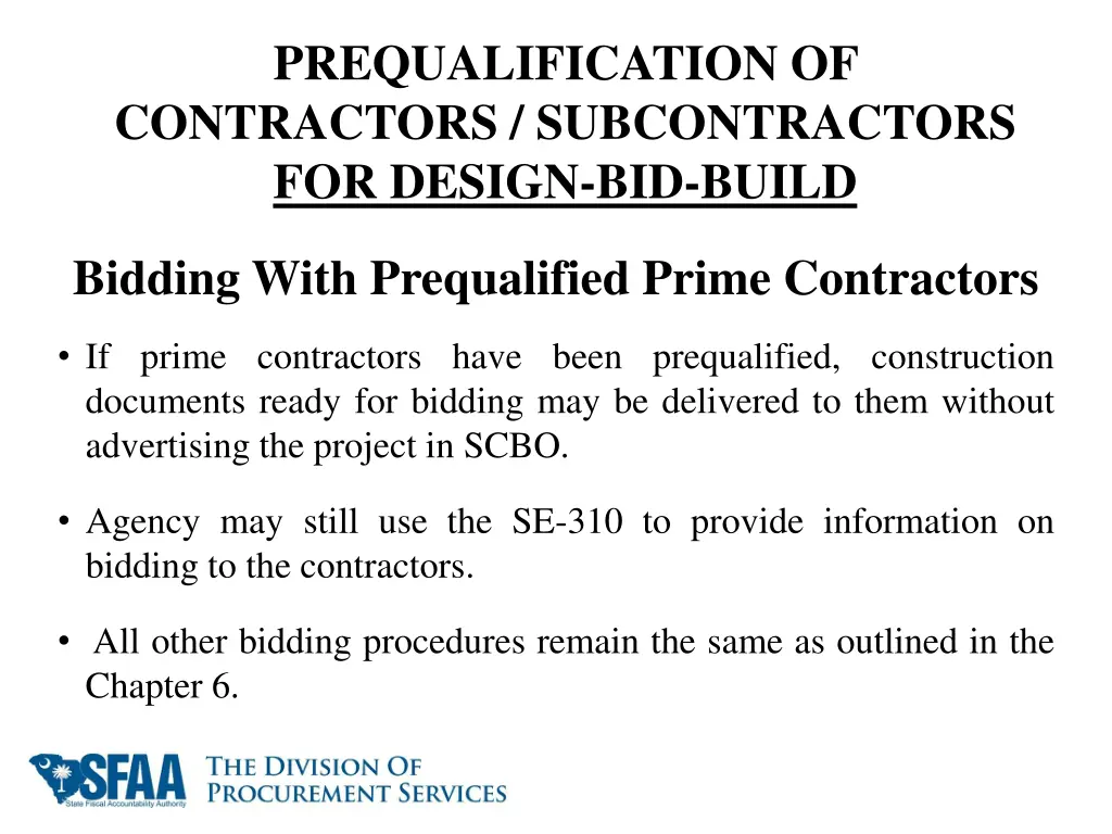 prequalification of contractors subcontractors 9