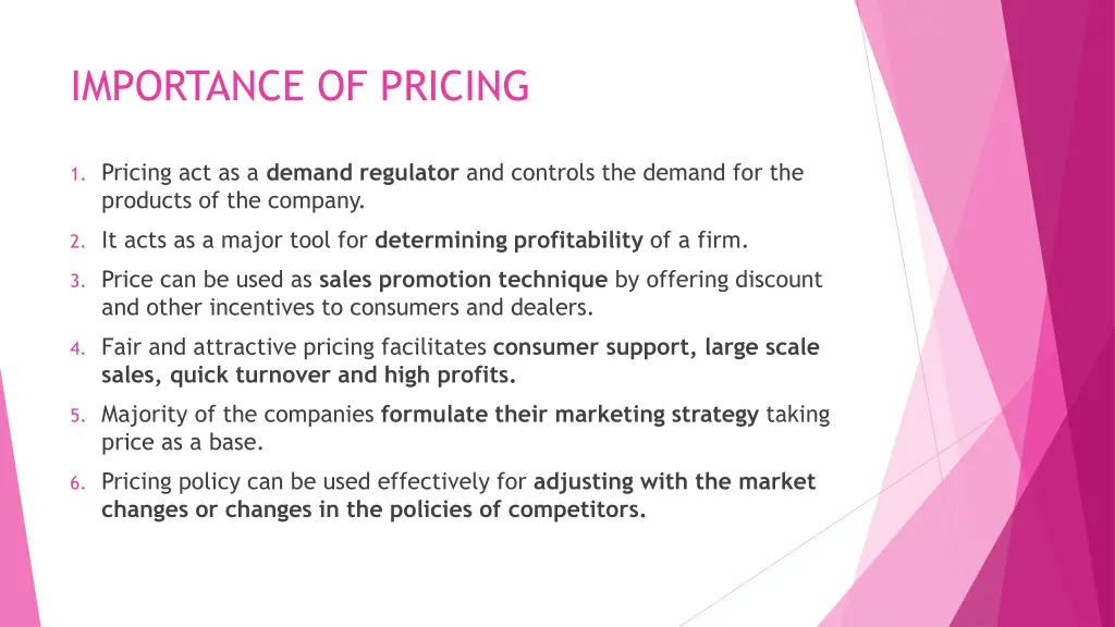 importance of pricing