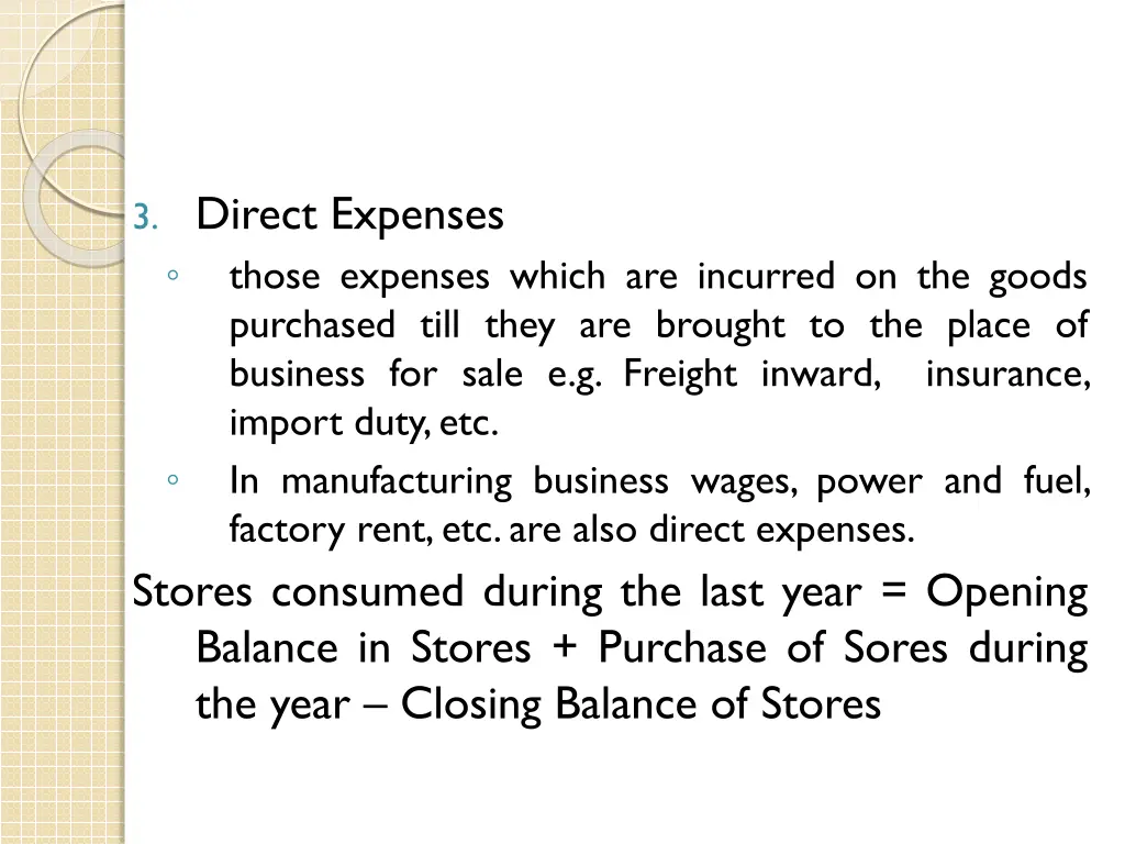 3 direct expenses those expenses which