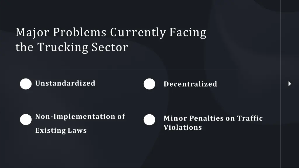 major problems currently facing the trucking