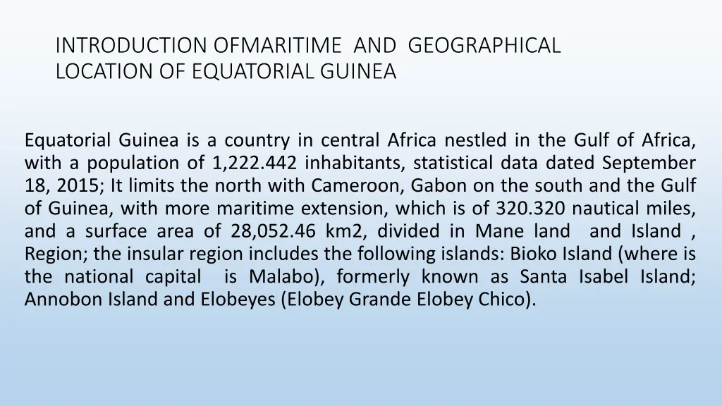 introduction ofmaritime and geographical location