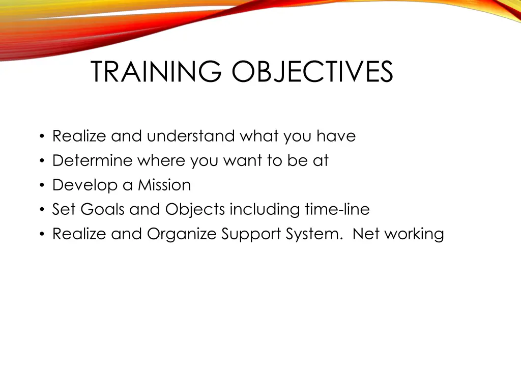 training objectives