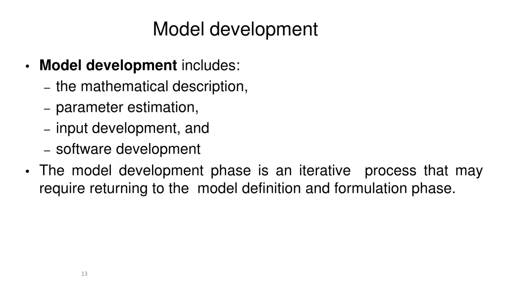 model development