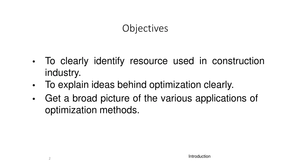 objectives