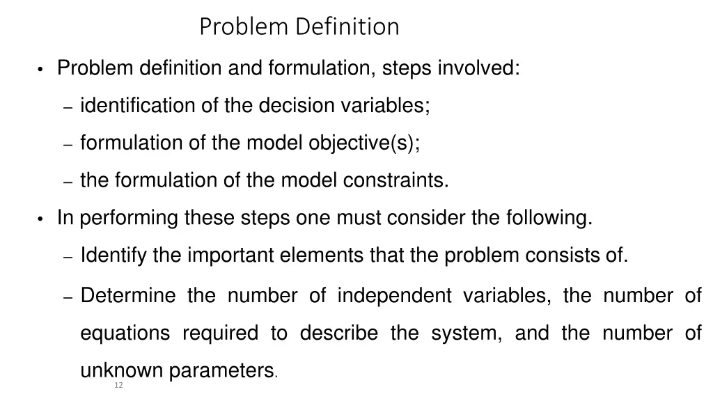 problem definition