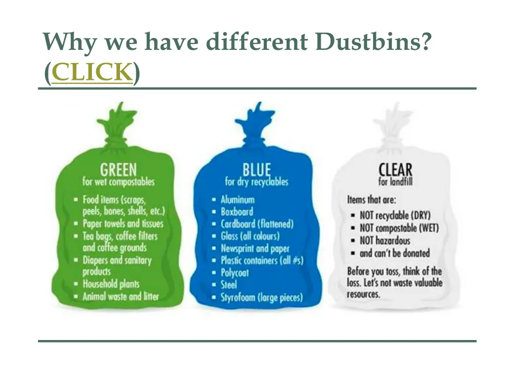 why we have different dustbins click