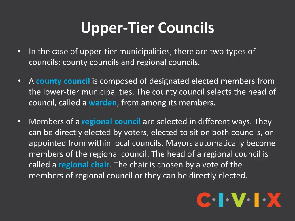 upper tier councils