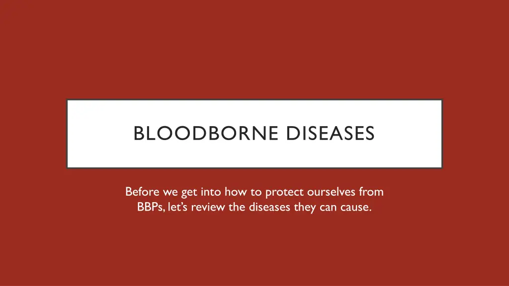 bloodborne diseases