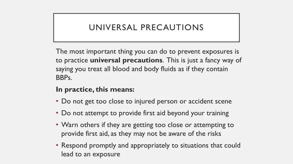 universal precautions