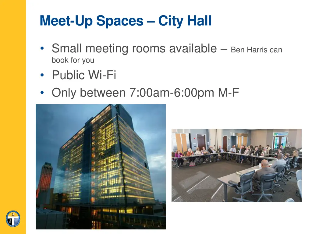 meet up spaces city hall