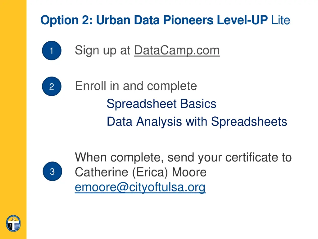 option 2 urban data pioneers level up lite