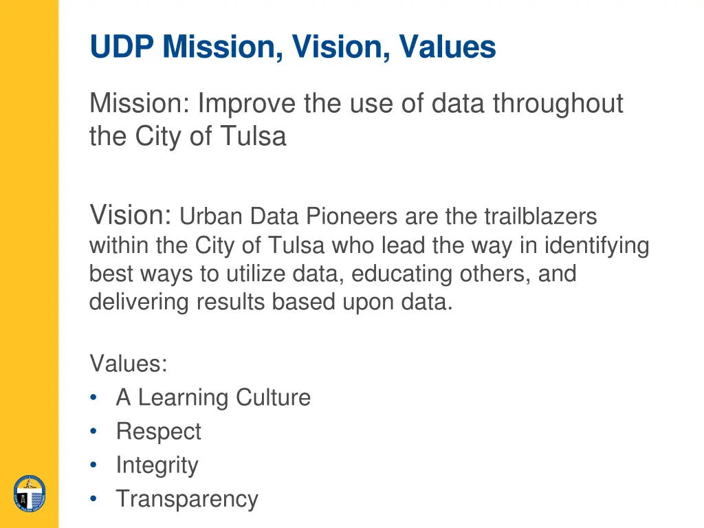 udp mission vision values