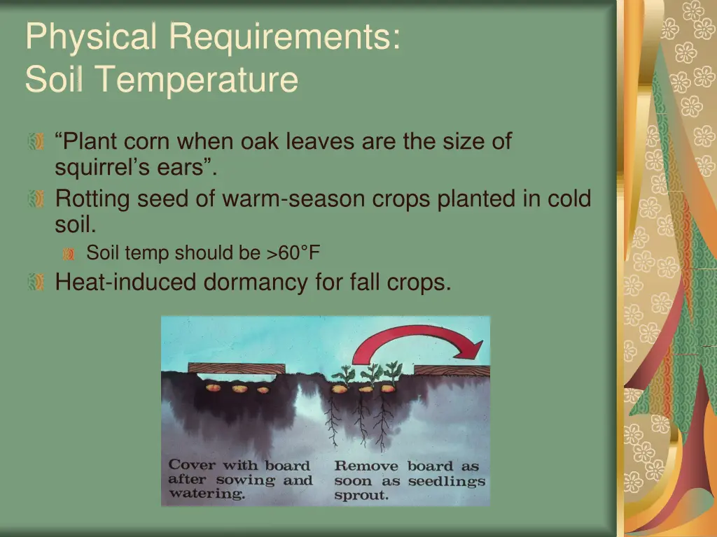 physical requirements soil temperature