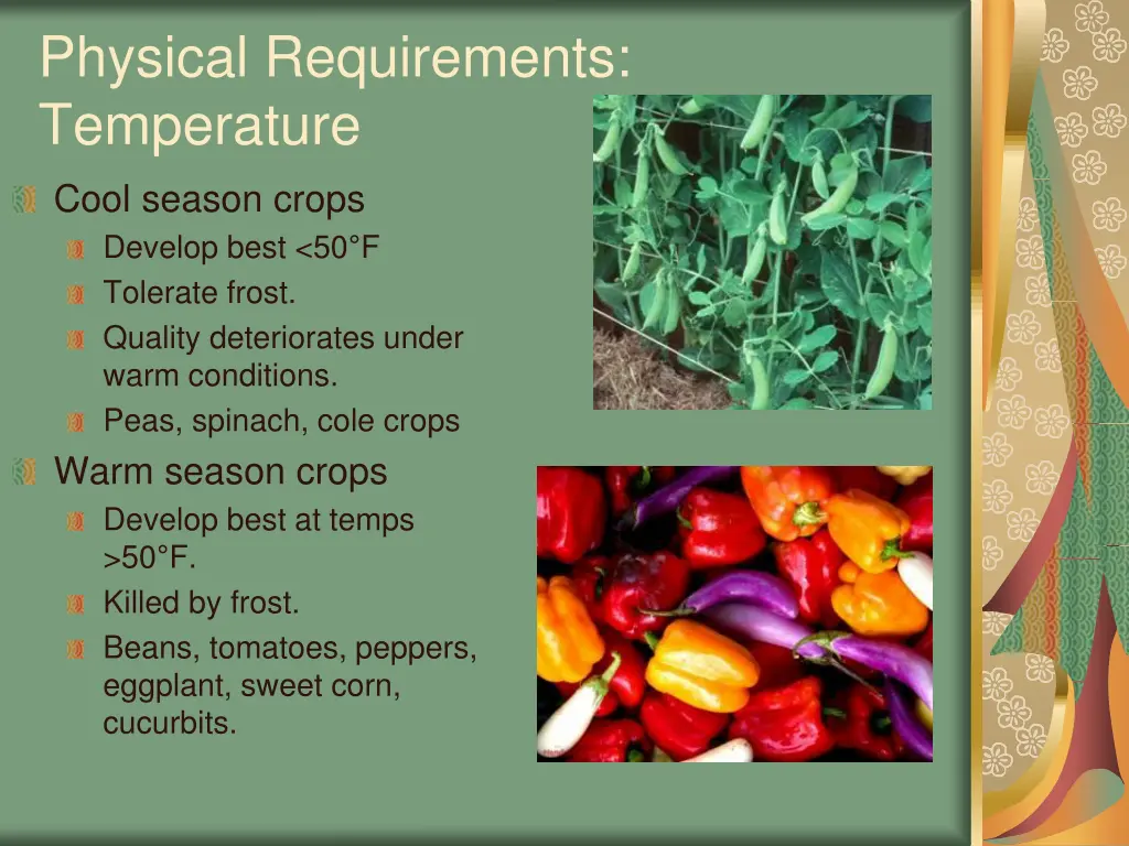 physical requirements temperature