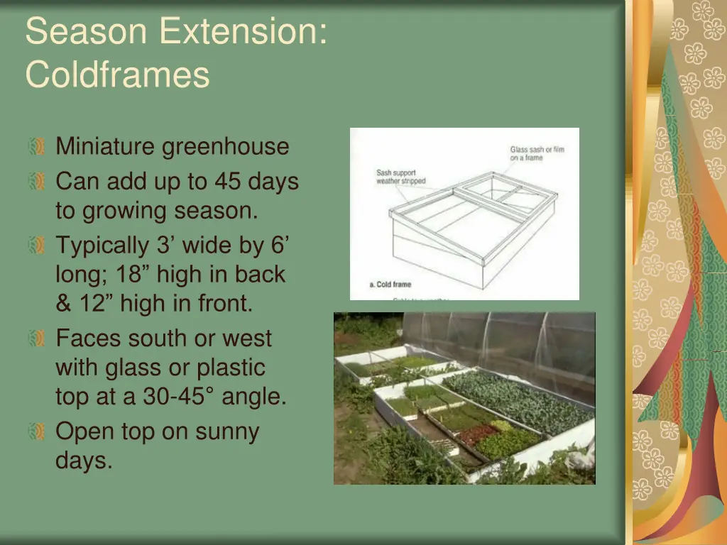 season extension coldframes