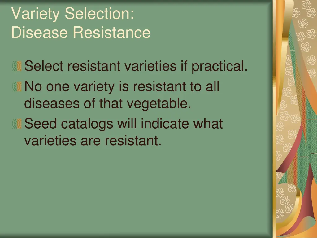 variety selection disease resistance