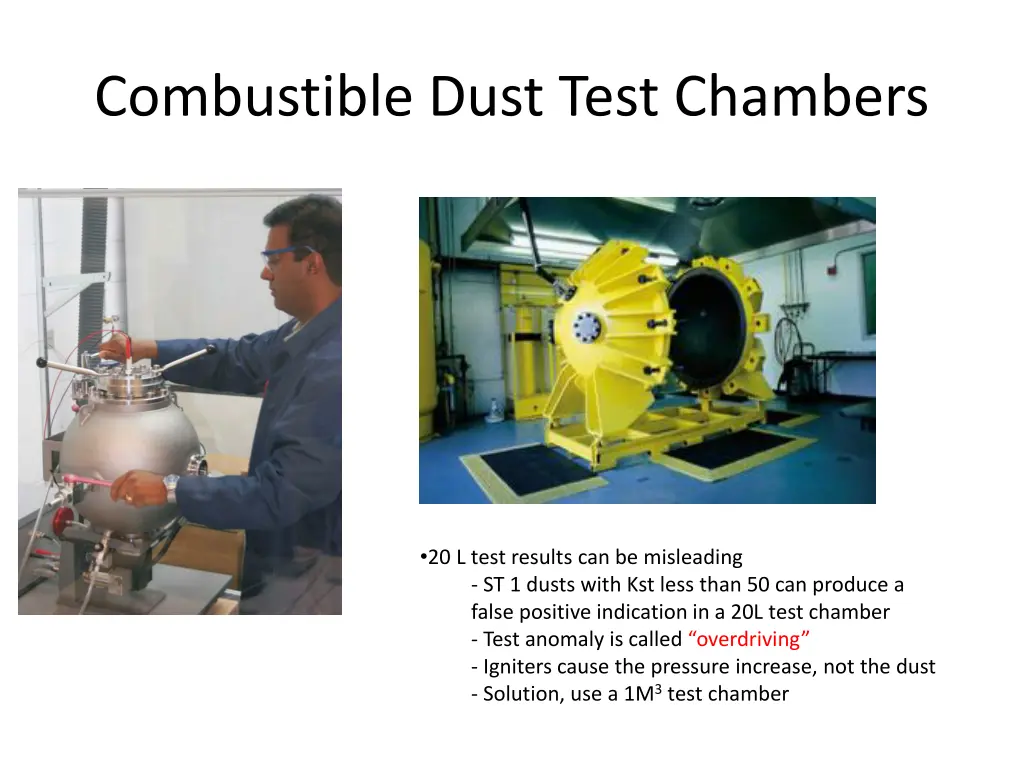 combustible dust test chambers