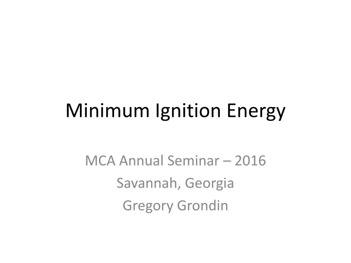 minimum ignition energy