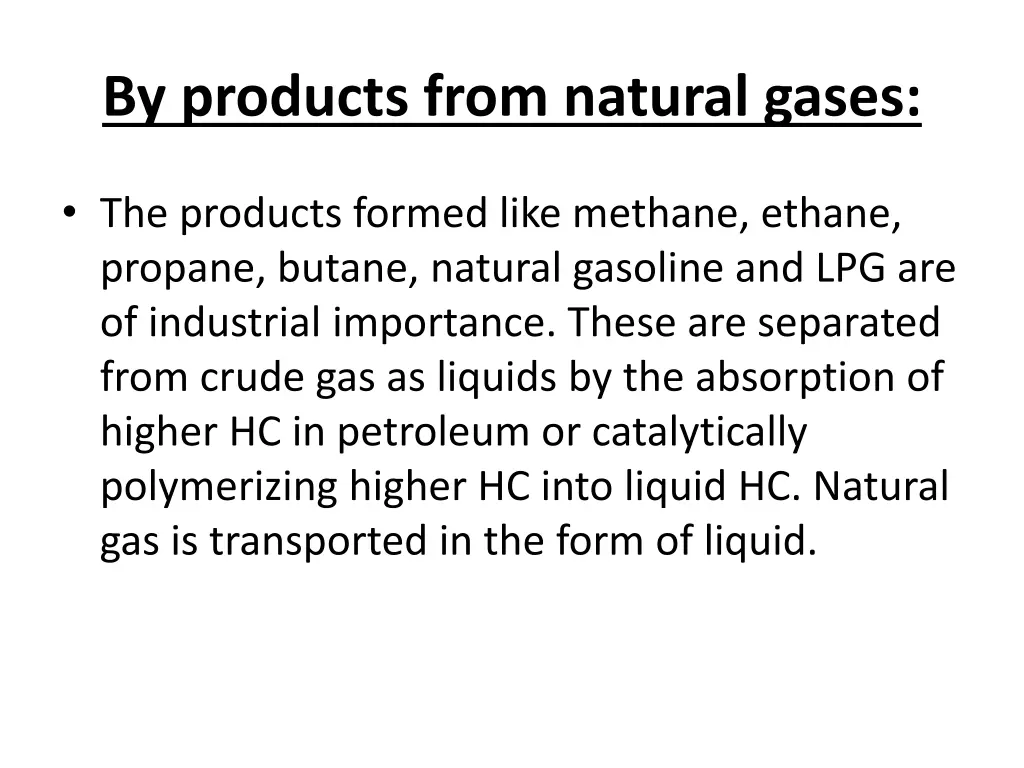 by products from natural gases