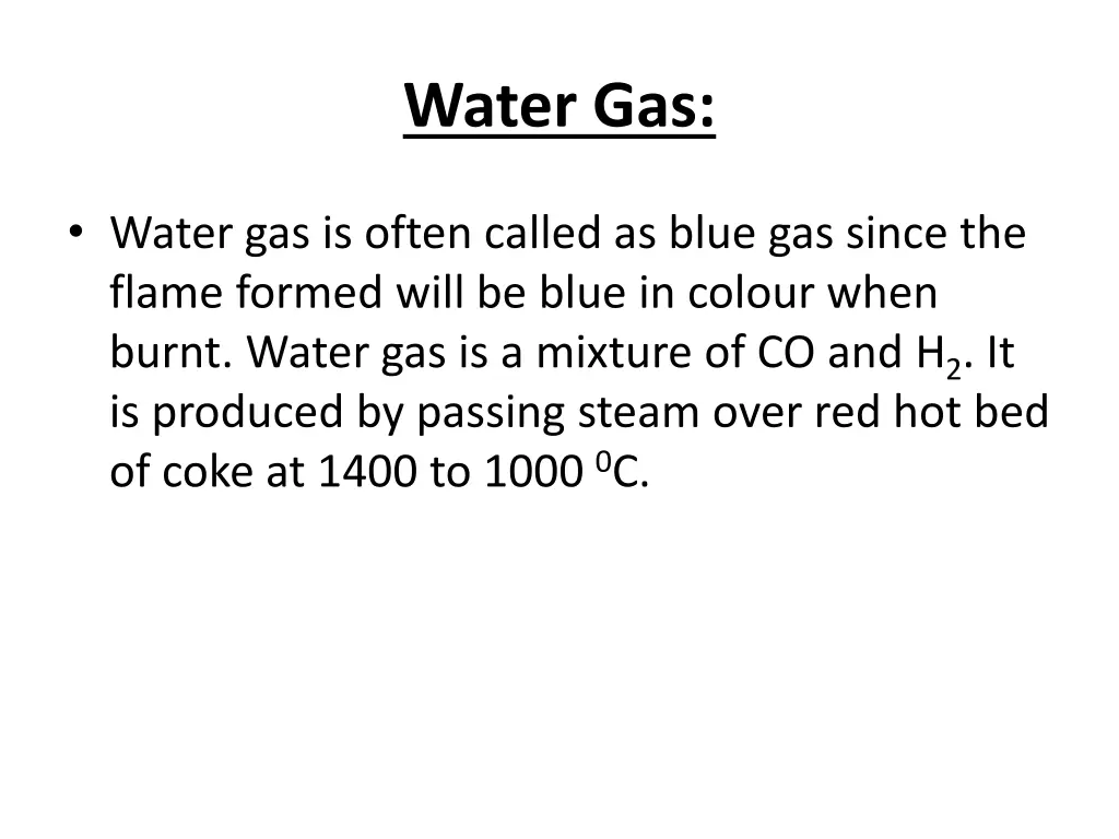 water gas