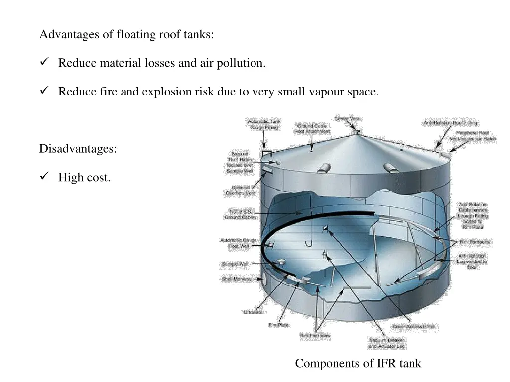 advantages of floating roof tanks