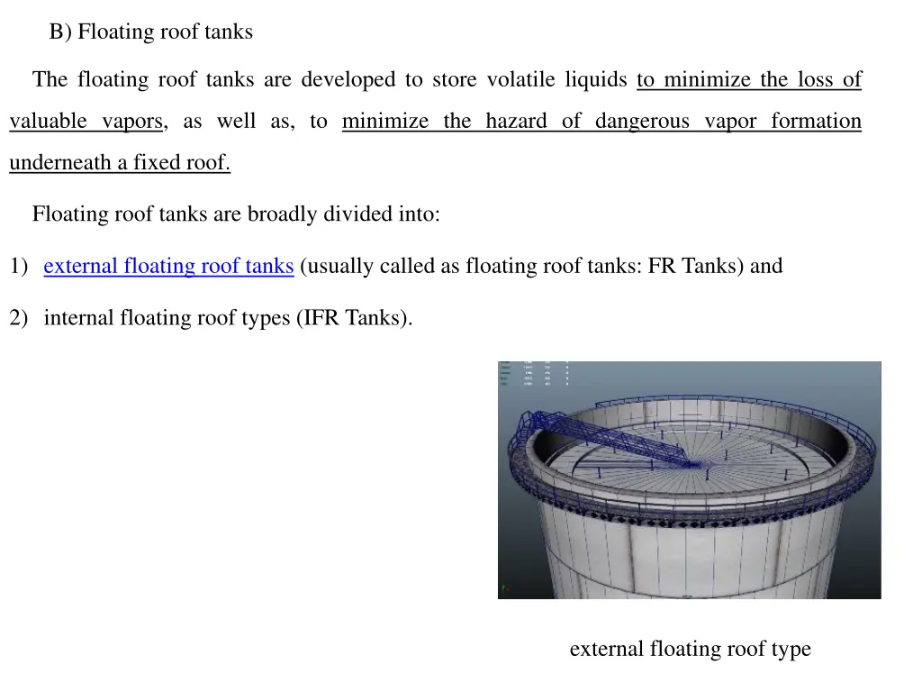 b floating roof tanks