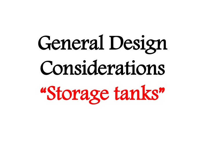 general design considerations storage tanks