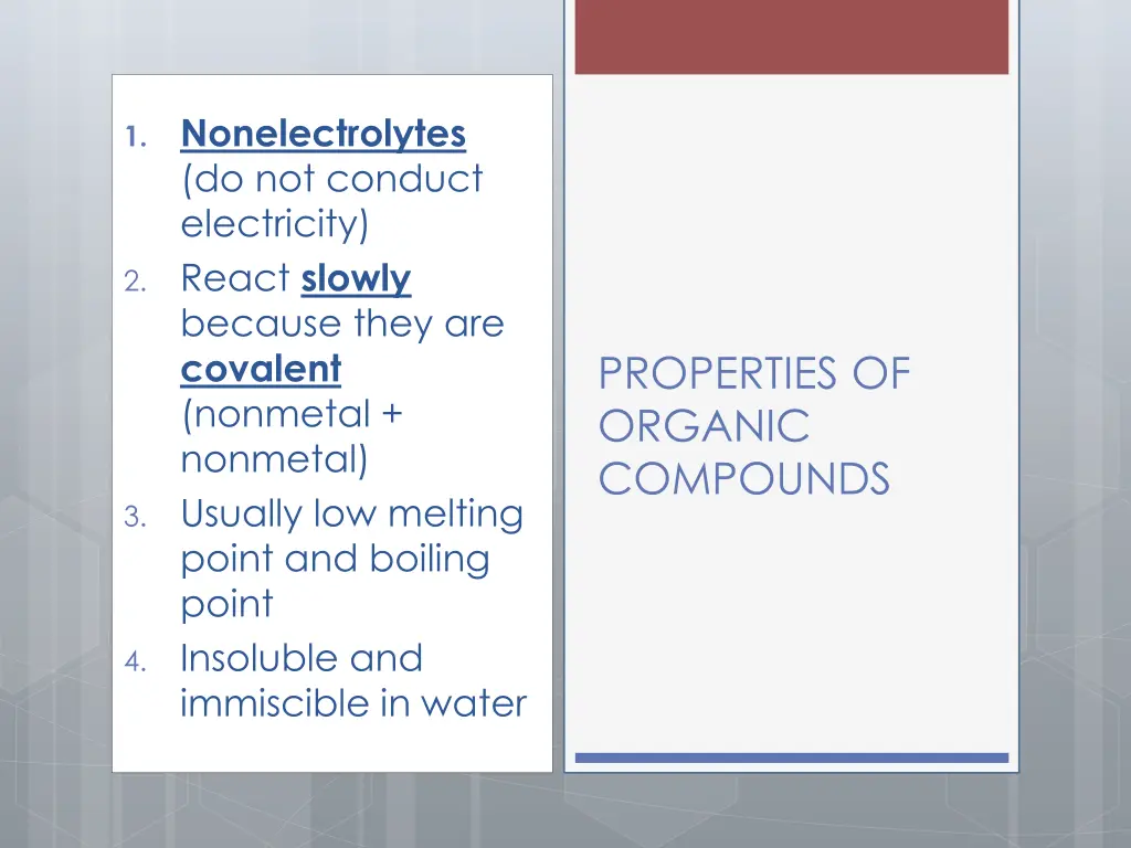 1 nonelectrolytes do not conduct electricity