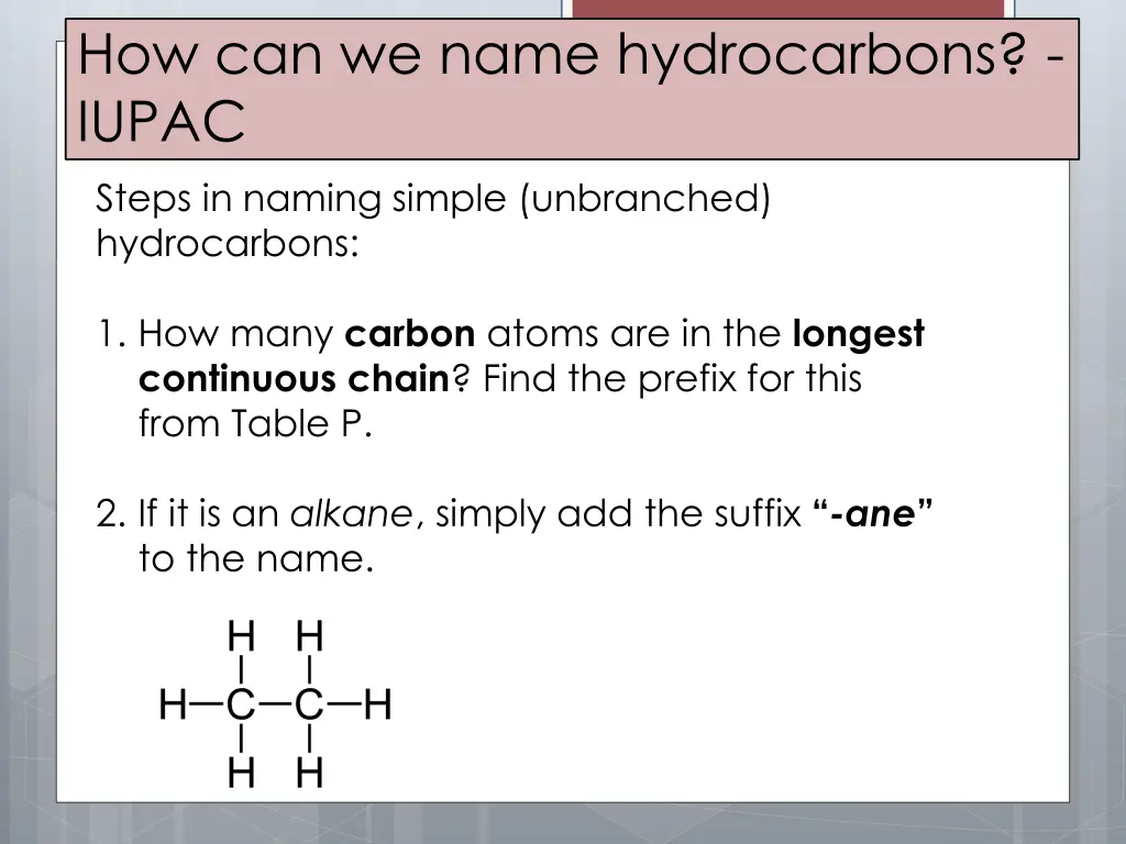 how can we name hydrocarbons iupac 1