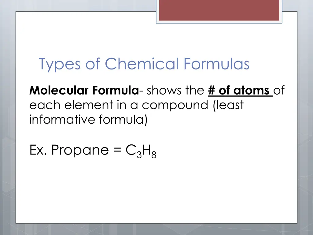 types of chemical formulas