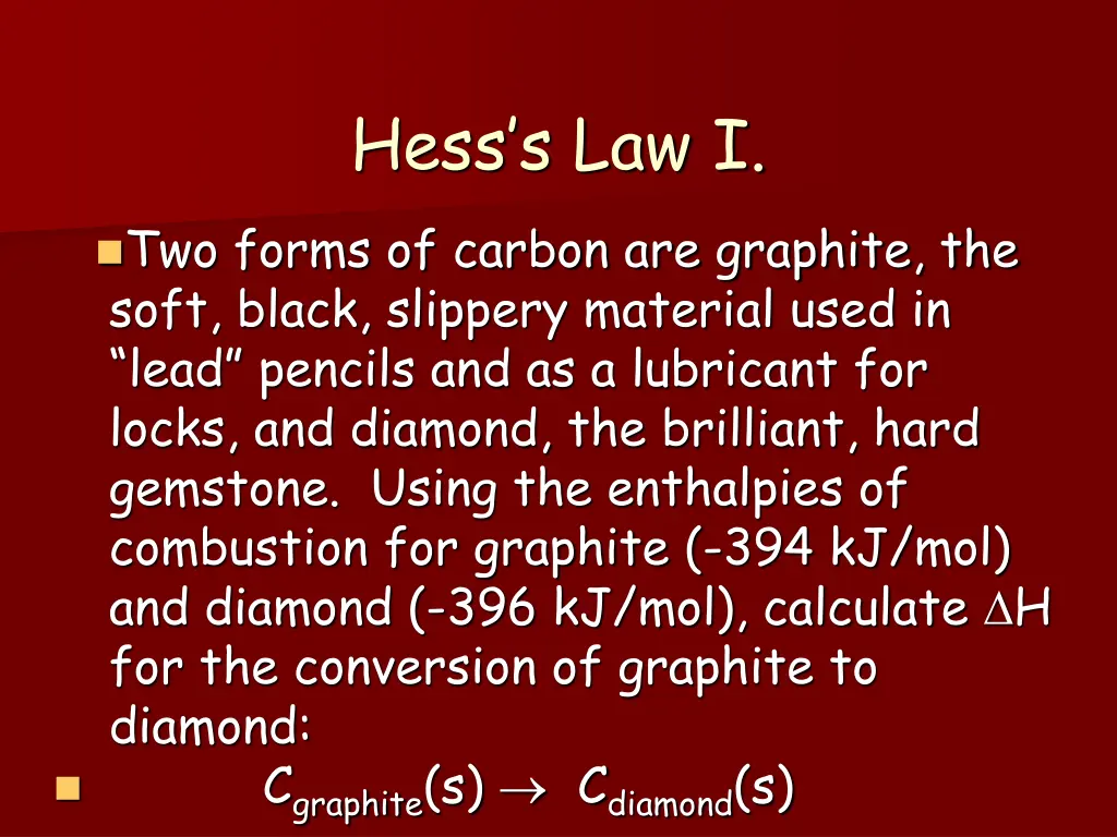 hess s law i