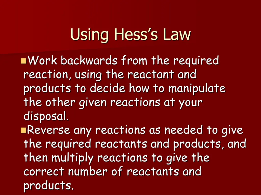 using hess s law