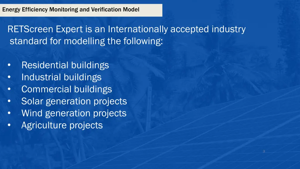 energy efficiency monitoring and verification