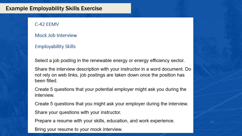 example employability skills exercise